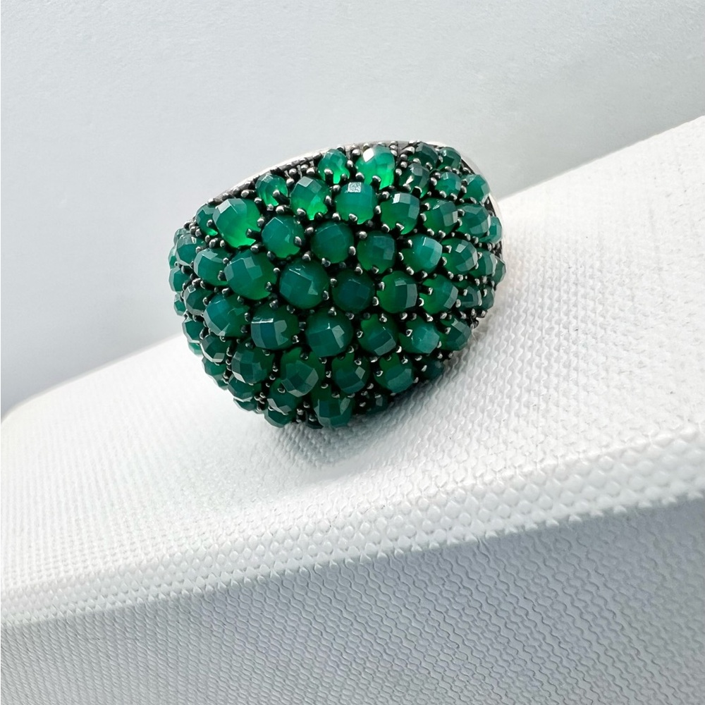 David Yurman Osetra Berries Ring With Green Onyx - Picture 16 of 16